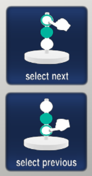 Select next and previous object buttons